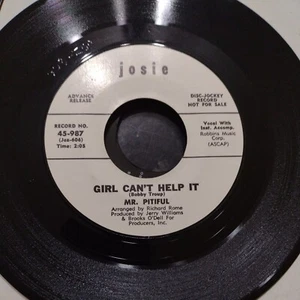 Mr. Pitiful – Girl Can't Help It / One Dollar Man. JOSIE 45-987 DISC JOCKEY REC - Picture 1 of 4
