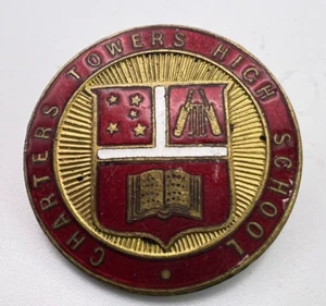 1940 Charters Towers High School Queensland Australia Pin Badge stokes 30 mm - Picture 1 of 2