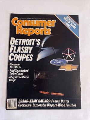 1987 August CONSUMER REPORTS Magazine, Detroit’s Flashy Coupes (MH276) - Imagem 1 de 3