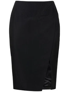 NWT Mugler Corset Embroidered Black High Rise Twill Pencil Skirt Sz 38 6 $1790 - Picture 1 of 19