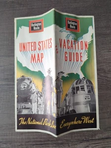 Burlington Route CB&Q United States Map & Vacation Guide 1938 Edition - Picture 1 of 4