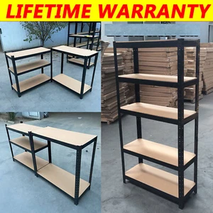 Heavy Duty 150H 180H Shelf Garage Metal Storage 5 Level Adjustable Shelves Rack - Picture 1 of 18