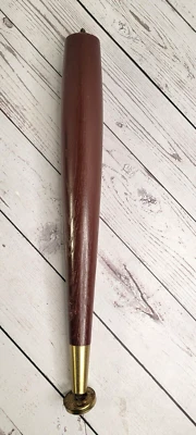 Mueble Mesa Pata MCM Pivote Pie Latón Madera Maciza 15" Acabado Oscuro Repuesto Foto 1 de 4