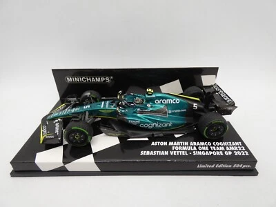Aston Martin Aramco AMR22 Sebastian Vettel #5 Singapore GP 2022 Minichamps 1/43 - Image 1 of 3