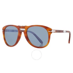 Persol PO0714SM 096/56 Sunglasses Terra Di Siena Light Blue Lens 54mm - Picture 1 of 5