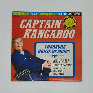 Vintage 1966 Captain Kangaroo Treasure House of Songs 45 Vinyl Record - Foto 1 di 4