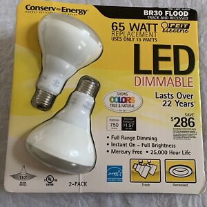 2 pack Feit Electric BR30 / 13 Watts /2700K Soft White Dimmable LED.-V20+