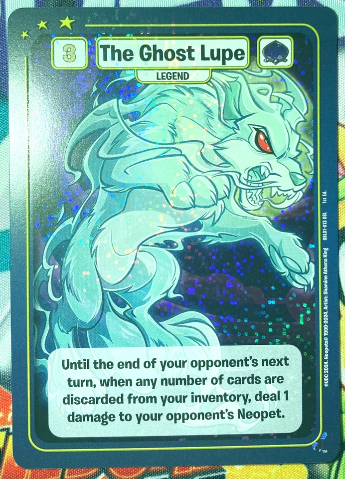 Neopets Battledome TCG - The Ghost Lupe OBL S1 Promo W/ OBL Holofoil (OBL01-013) - Image 1 of 2