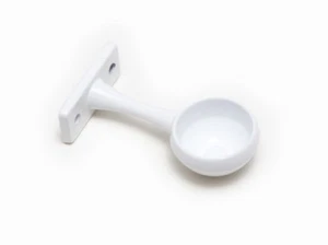 Soporte de enchufe extremo de riel de varilla de armario blanco tornillo fijo 25 mm diapositivas paquete de 2 - Imagen 1 de 1