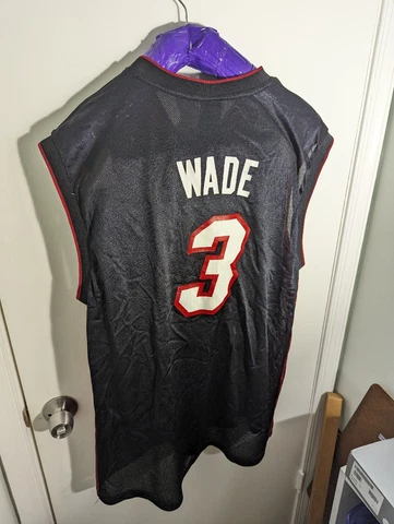 Dwayne Wade #3 Miami Heat Adidas NBA Black Jersey Mens Size XXL 2XL Basketball Cover