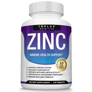TOPLUX Nutrition Zinc Immune Health SUpport 50 mg 100 Tablets EXP 01/2026 - Picture 1 of 1