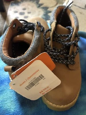 Botas Gymboree Niños MARRÓN/Beige Talla 11 Nuevas con Etiquetas Foto 1 de 2