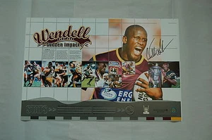BRISBANE BRONCOS WENDELL SAILOR SIGNED LIMITED EDITION PRINT LOCKYER FOLAU - Picture 1 of 1