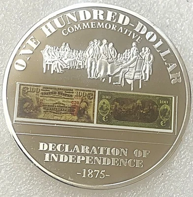 2011 2" 100 Dollar Commemorative Declaration of Independence Coin History - Image 1 of 2