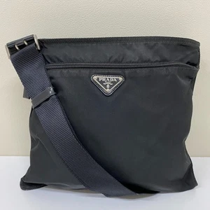 Auth Prada Shoulder Bag Vela Sport Plain Black BT175Z Nylon From Japan 230803 - Picture 1 of 24
