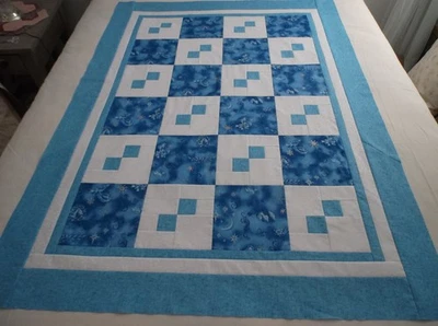 ANGELIC CHRISTMAS Algodón Edredón Top Azul Talla 44 1/2"x60 1/2" Sin Acabar Foto 1 de 4