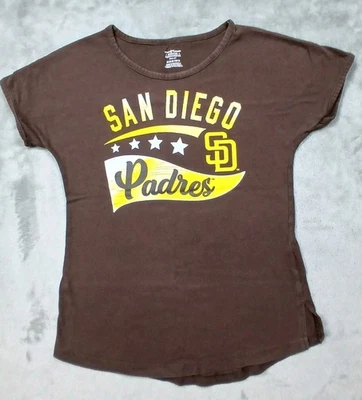 Camiseta Majestuosa Niñas San Diego Padres Marrón Amarillo MLB 10/12 Mercancía Genuina Foto 1 de 4