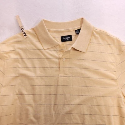 Haggar Casual Pullover Short Sleeve Polo Shirt Adult Mens Size 2XL Yellow - Image 1 of 4