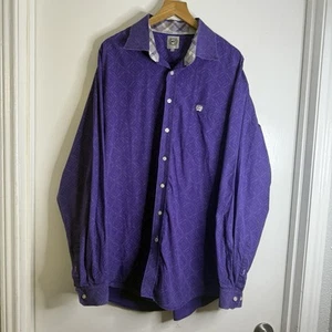 Cinch Geometric Pattern Western Cowboy Button-Up Dress Shirt Men's XL - Picture 1 of 4