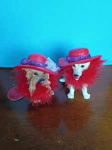 Römer roter Hut Pet Club 2er Set entzückende Hunde von 2004 - so süß! - Bild 1 von 5