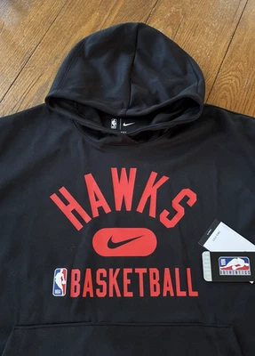 NWT New Atlanta Hawks Nike Black Hoodie Sweatshirt Men’s XL MSRP $70 - Image 1 of 4