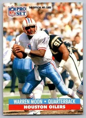 1991 Pro Set FACT Mobil Warren Moon Houston Oilers #167 - Image 1 of 2