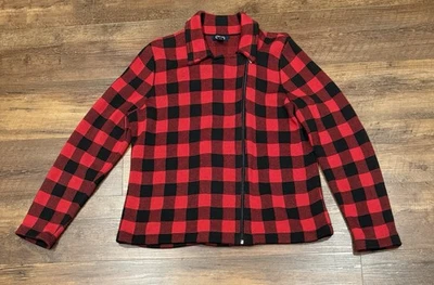 Chaqueta Suéter Chaps Para Mujer Talla XL Búfalo Rojo Negro Algodón Cremallera Foto 1 de 4