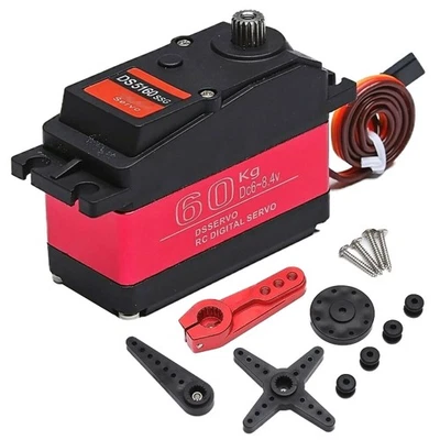 1/6 RC Car Large Torque 60KG Waterproof Metal Steering Gear Servo For Axial SCX6 - Image 1 of 4