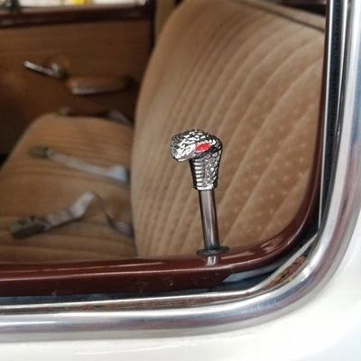 Chrome Cobra w Red Eyes 2 Piece Door Lock Plunger   Kit Set GMC Square SS LS JET - Image 1 of 4