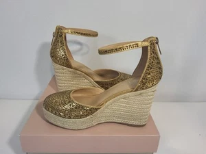 Thalia Sodi Womens Mika Embellished Espadrille Gold Wedge Sandal 8.5M - Picture 1 of 3