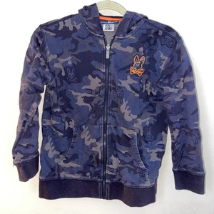 Psycho Bunny Boys Girls Zip-Front Hoodie Large Camouflage - Picture 1 of 7