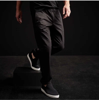 Pantalón JAMES PERSE Elástico Algodón Lino Puños Hombre Pequeño Negro $295 Foto 1 de 4