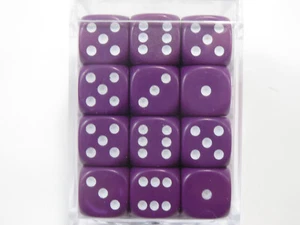 NEW Dice Cube Set of 36 D6 (12mm) - Opaque Purple - Picture 1 of 2
