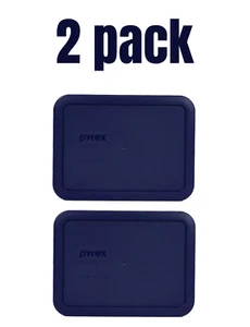 Pyrex Rectangle 3 Cup 750 mL Storage Lid Cover Blue New 7210-PC (2 Pack) - Picture 1 of 3