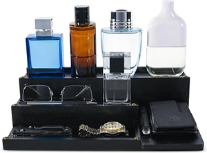 Wooden Cologne Stand Organizer for Men 4 Tier Cologne Display Perfume Holder - Picture 1 of 12