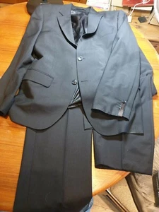Anzug Herren S. Oliver 1x Getragen Sakko Hose Mit Wolle Schwarz Edel Gr. 46 - Bild 1 von 12