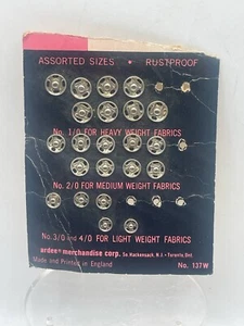 22pc Vintage Sewing Assorted Metal Snap Fasteners Rustproof - Picture 1 of 3