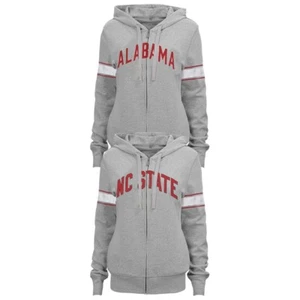 NCAA "Boyfriend" Logotipo del equipo Full Zip Grey Hoodie Fleece Girls Youth (0-17) - Imagen 1 de 5