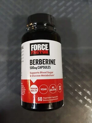 Force Factor Berberine 500 mg 60 cápsulas vegetais validade 26/06 #S11 - Imagem 1 de 3