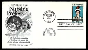 USA, SCOTT # 1191, WITH INSERT FLEETWOOD FDC COVER OF 1961 NURSING PROFESSION - Picture 1 of 2