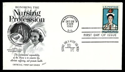USA, SCOTT # 1191, WITH INSERT FLEETWOOD FDC COVER OF 1961 NURSING PROFESSION - Image 1 of 2