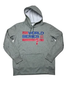 Philadelphia Phillies Hoodie Mens SZ L Gray Nike Swoosh World Series 2022 Dugout - Picture 1 of 8