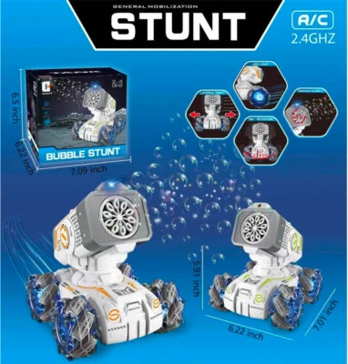 R/C Bubble Stunt Car-Remote Control Drift Vehicle w/ LED Lights & Bubble Emitter - Image 1 of 4