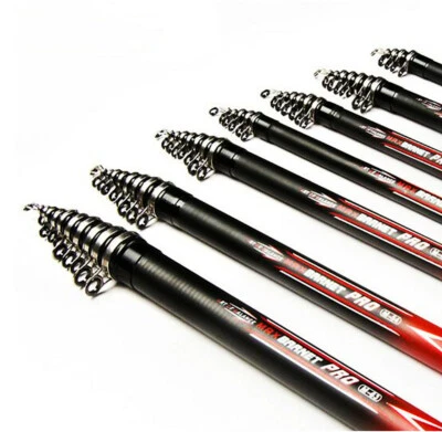 Cañas de pescar en roca 3,6 m-6,3 m cañas de pescar telescópicas caña giratoria pesca de carbono  Foto 1 de 4