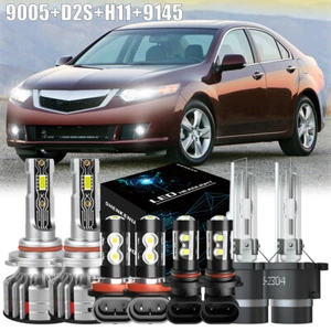 For Acura TSX 2009 2010 - 8PCS Front LED HID Headlights DRL Fog Light Bulbs Kit - Picture 1 of 19