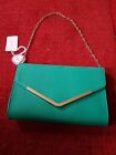 Ladies Primark Green mock Croc envelop Bag. BNWT. Crossbody Clutch. Chain strap 