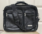 Hartmann Black Leather Organizer Laptop Briefcase Bag