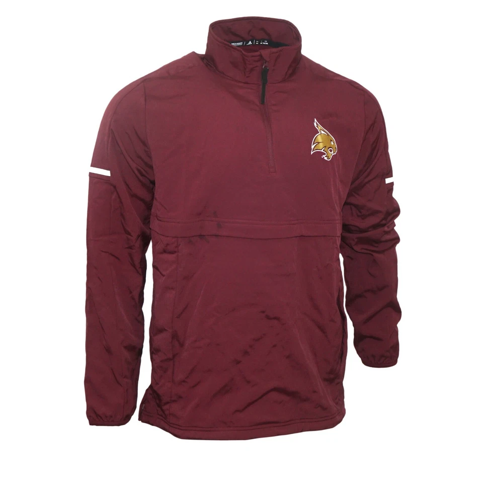 Chaqueta tejida Texas State Bobcats NCAA Adidas para hombre Climalite granate construida en juegos Foto 1 de 1