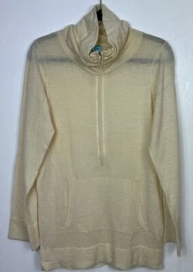 Barney's New York Co-Op Pale Yellow Wool Cashmere Blend 1/2 Zip Sweater Size M - Picture 1 of 10