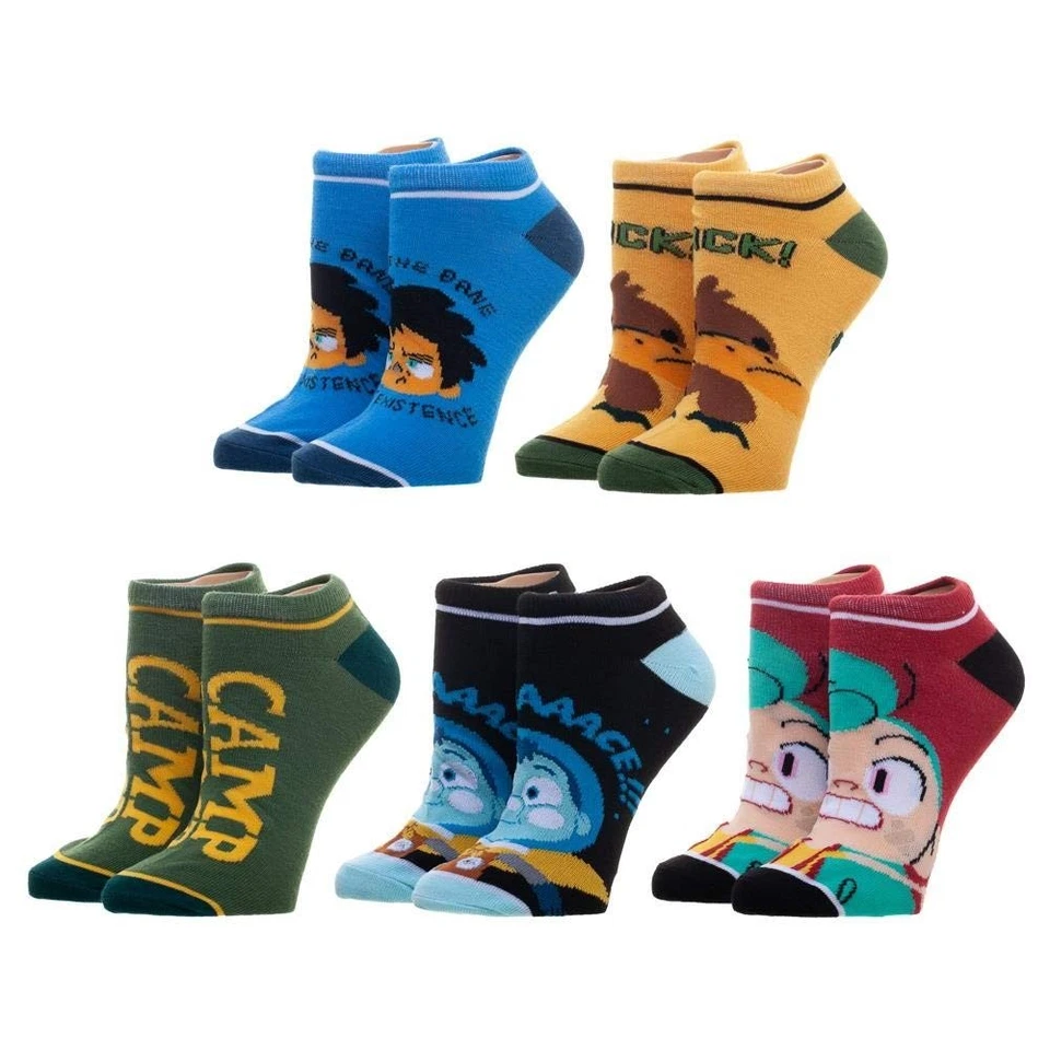 Camp Camp Characters 5 Pair Juniors Ankle Sock Pack - Image 1 of 1